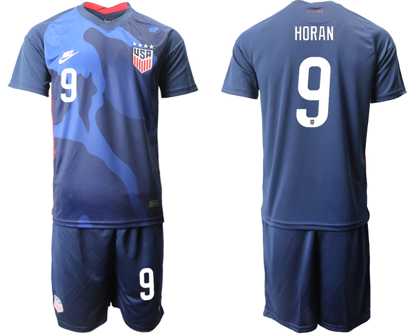 Men 2020-2021 Season National team United States away blue #9 Soccer Jersey